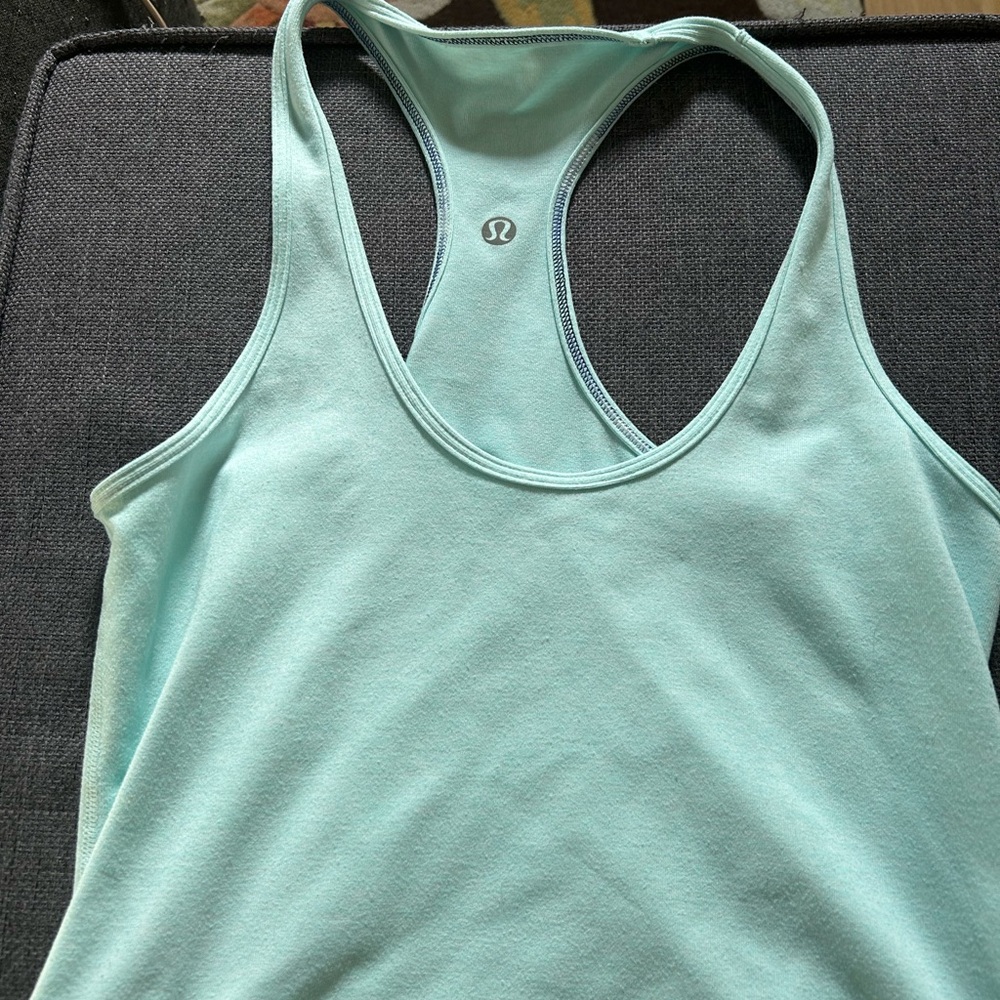 lululemon athletica Light Blue/Teal Tank Top